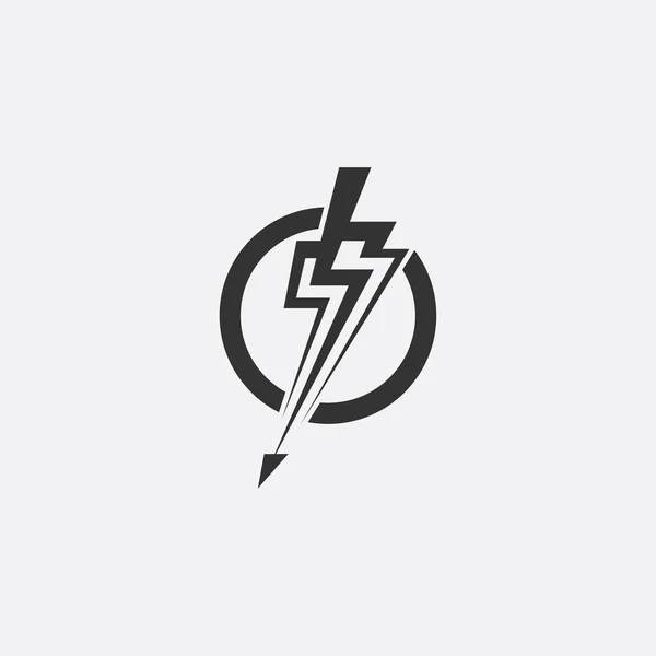 Blitz, elektrische Energie Vektor Icon Design-Element. Energie und Donner Stromsymbolkonzept. Blitz-Schild im Kreis. Flash Vektor Emblem Vorlage. Power Hochgeschwindigkeits-Logo, Logo — Stockvektor