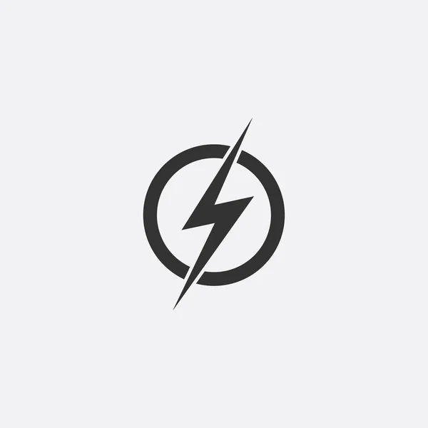 Blitz, elektrische Energie Vektor Icon Design-Element. Energie und Donner Stromsymbolkonzept. Blitz-Schild im Kreis. Flash Vektor Emblem Vorlage. Power Hochgeschwindigkeits-Logo, Logo — Stockvektor