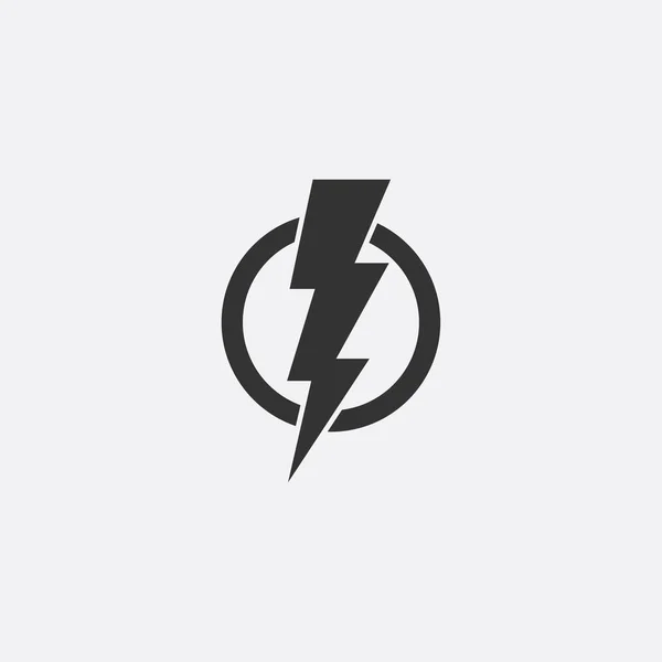 Lightning, electric power vector icon design element. Energy and thunder electricity symbol concept. Lightning bolt sign in the circle. Flash vector emblem template. Power fast speed logotype, logo — Stock Vector