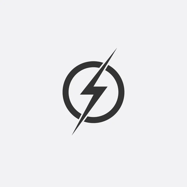 Blitz, elektrische Energie Vektor Icon Design-Element. Energie und Donner Stromsymbolkonzept. Blitz-Schild im Kreis. Flash Vektor Emblem Vorlage. Power Hochgeschwindigkeits-Logo, Logo — Stockvektor