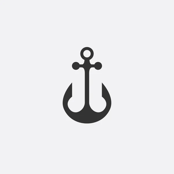 Emblème de l'ancre. Modèle icône de marin. Symbole marin. Illustration vectorielle d'un yacht club, agence de voyages. thème du voyage. Logo graphique, logo pour le design — Image vectorielle