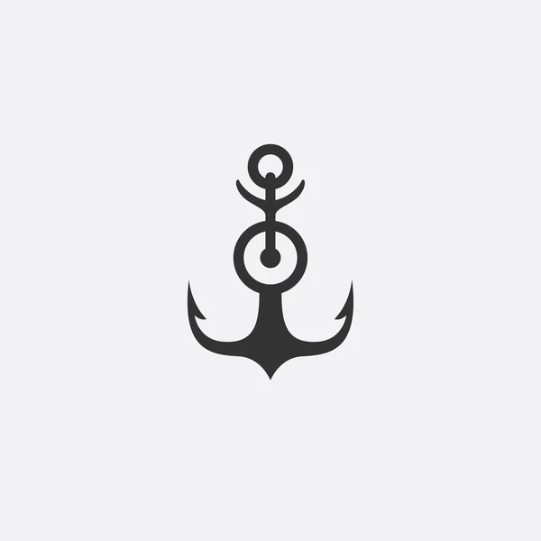 Emblème de l'ancre. Modèle icône de marin. Symbole marin. Illustration vectorielle d'un yacht club, agence de voyages. thème du voyage. Logo graphique, logo pour le design — Image vectorielle