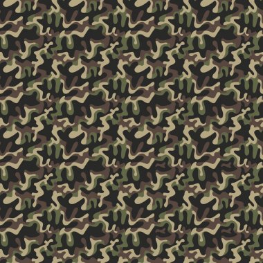 Seamless military camouflage texture. Army green hunting, camouflage background for textiles and design. Vector graphic illustration. Fashionable style clipart