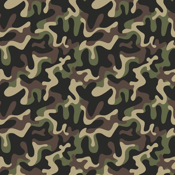 Sorunsuz askeri kamuflaj doku. Yeşil ordu avcılık, kamuflaj Tekstil ve tasarım için arka plan. Vektör grafik illüstrasyon. Moda stil