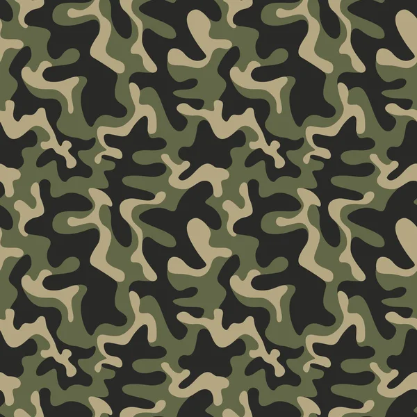 无缝的军事伪装纹理。军队绿色狩猎, 伪装背景为纺织品和设计。矢量图形插图。时尚风格 — 图库矢量图片