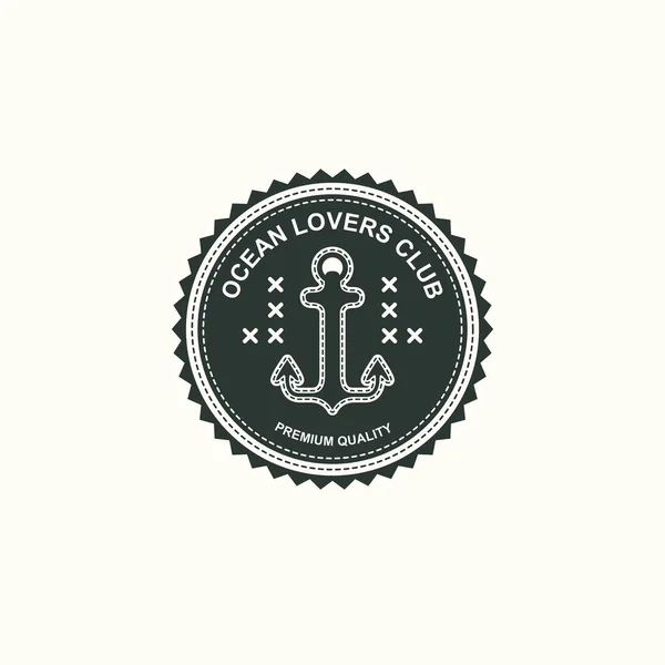 Étiquettes nautiques vintage, icônes et éléments de design. Ancre. Illustration vectorielle. Logotype, logo — Image vectorielle