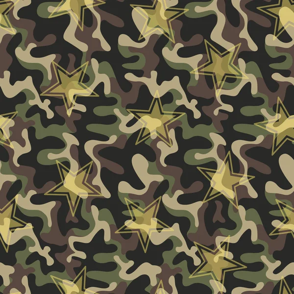 Textura de camuflagem militar sem costura. Exército caça verde, fundo de camuflagem para têxteis e design. Ilustração gráfica vetorial. Estilo na moda —  Vetores de Stock