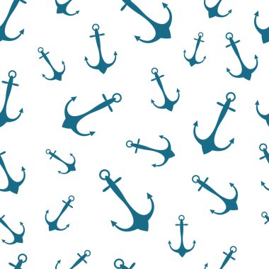 Basit grafik seamless modeli deniz Temalar. Kağıt doku tasarımı için kaydırma gemi demiri. Oceanic vektör arka plan, duvar kağıdı yinelenen
