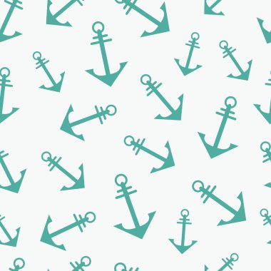 Basit grafik seamless modeli deniz Temalar. Kağıt doku tasarımı için kaydırma gemi demiri. Oceanic vektör arka plan, duvar kağıdı yinelenen