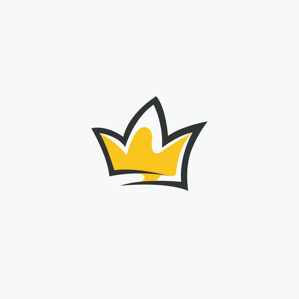 Grafisch modernistisch element met de hand getekend. Koninklijke kroon van goud. Geïsoleerd op witte achtergrond. Vector illustratie. Logotype, logo — Stockvector