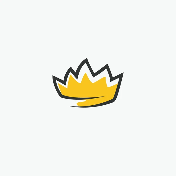 Grafisch modernistisch element met de hand getekend. Koninklijke kroon van goud. Geïsoleerd op witte achtergrond. Vector illustratie. Logotype, logo — Stockvector
