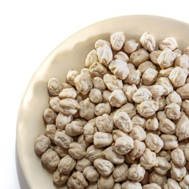 İzole edilmiş beyaz bir arka planda nohut. İnternet siten için bezelye. Mutfak temalı mutfak ve aşçılık