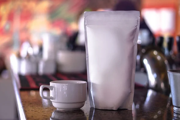 Mocap Para Seu Logotipo Marca Embalagem Café Chá Como Modelo — Fotografia de Stock