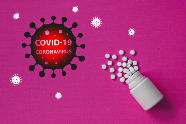 世界大流行病 有头孢病毒和高死亡率 警告可怕的Covid 19病毒亚洲 欧洲和美洲的传染病背景下的药丸和救援 — 图库照片