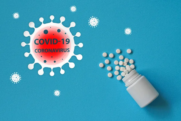 World pandemic with coronavirus and high mortality. Warning about the scary COVID-19 virus. Infections of Asia, Europe and America COVID19. Pills and rescue on background
