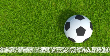 3D render, futbol futbol çim futbol alan arka plan üzerinde.