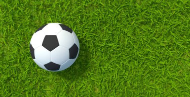 3D render, futbol futbol çim futbol alan arka plan üzerinde.