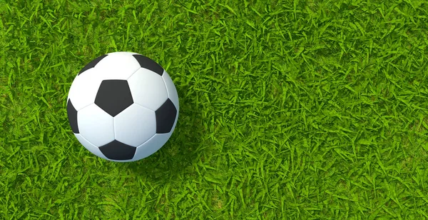 Рендеринг Футбол Фоне Травяного Футбольного Поля — стоковое фото