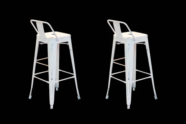 黒い背景に分離された金属製のヴィンテージの椅子 — ストック写真