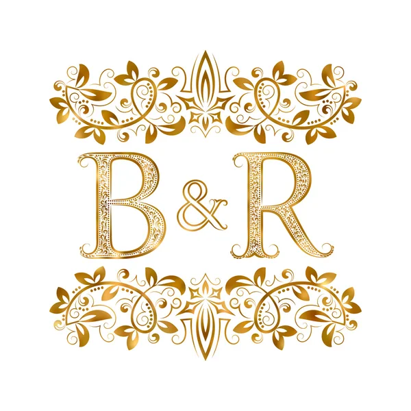 B & R vintage iniciales logotipo símbolo . — Vector de stock