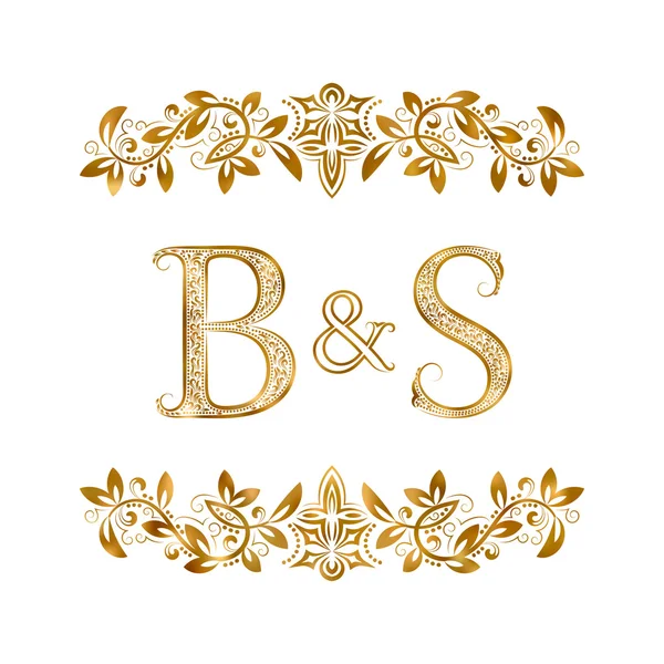 B & S vintage iniciales logotipo símbolo . — Vector de stock