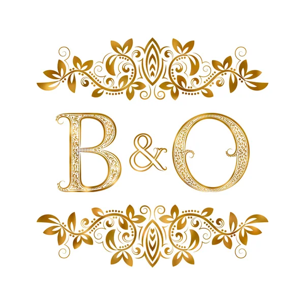 B & O vintage iniciales logotipo símbolo . — Vector de stock
