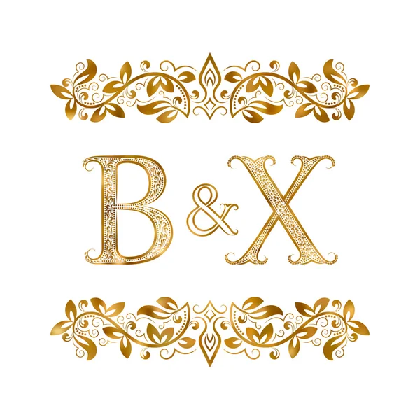 B&X vintage initials logo symbol. — Stock Vector