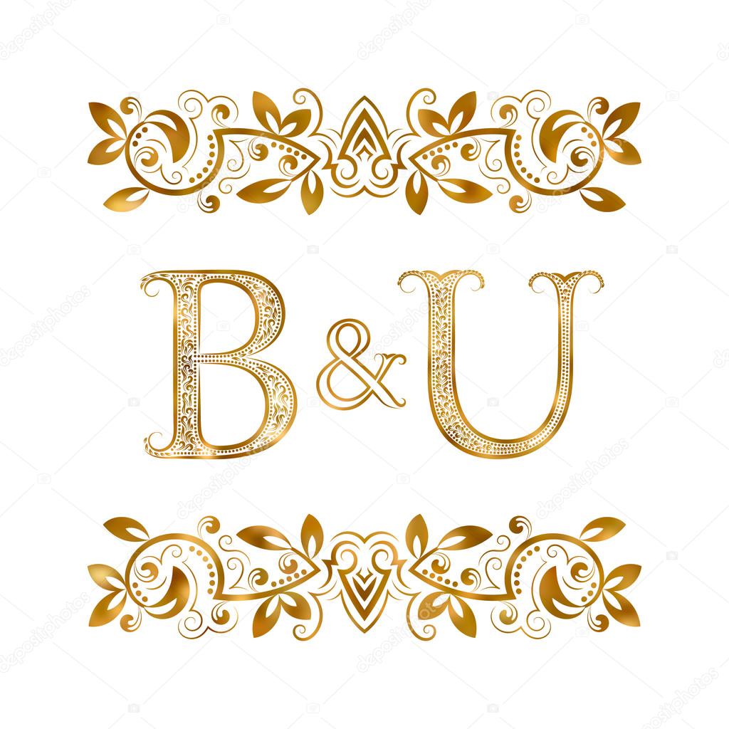 B&U vintage initials logo symbol.