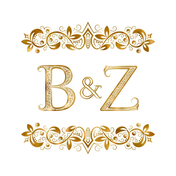 B & Z vintage αρχικά λογότυπο σύμβολο. — Διανυσματικό Αρχείο