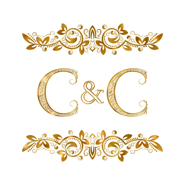 C&C старовинні ініціали логотип символ . — стоковий вектор