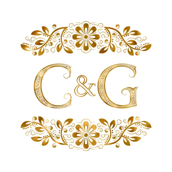 C & G vintage iniciales logotipo símbolo . — Vector de stock