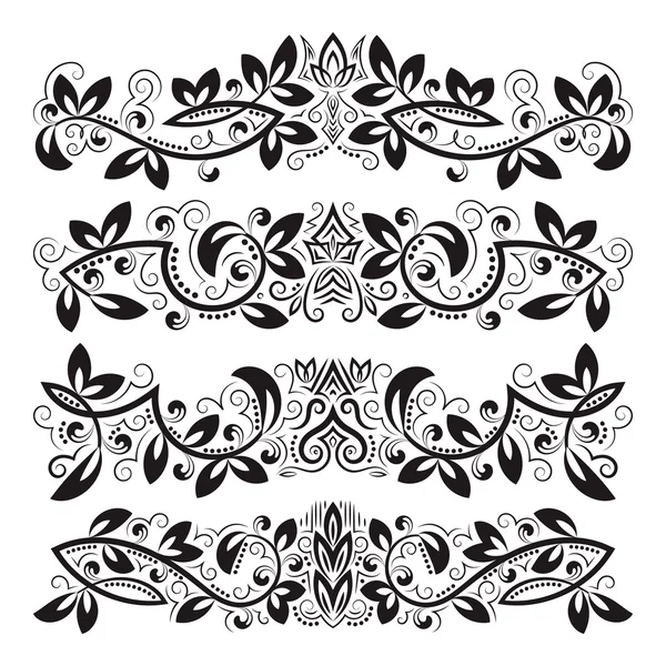 Dekoratif-süsleme elementler tasarlayın. Vintage başlık dekorasyon seti.