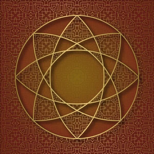 传统装饰背景与圆曼陀罗的形式框架 — 图库矢量图片