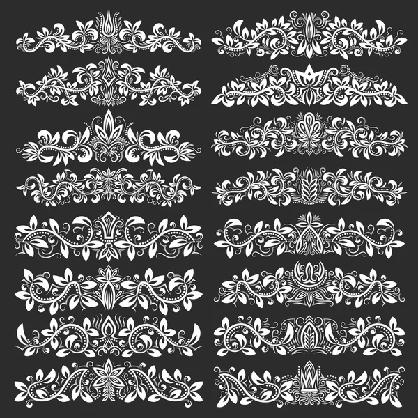 Projektowanie elementów ozdobnych. Vintage nagłówek dekoracje duży zestaw — Wektor stockowy