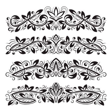 Dekoratif-süsleme elementler tasarlayın. Vintage başlık dekorasyon seti.