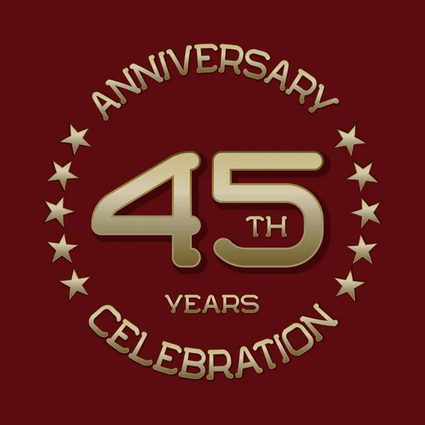 45esimo anniversario celebrazione logo simbolo . — Vettoriale Stock