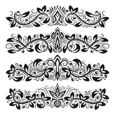 Dekoratif-süsleme elementler tasarlayın. Vintage başlık dekorasyon seti.