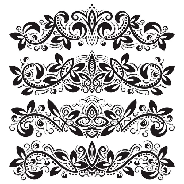 Design ornamental elements. Vintage headline decorations set. — Stock Vector