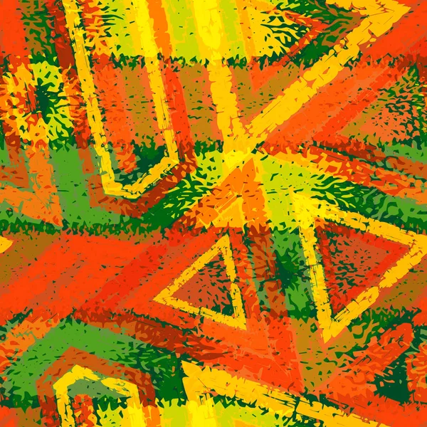 Abstraktní grunge chaotické vzor bezešvé s tahy štětce. Městské podzimní textury kamufláž. — Stockový vektor