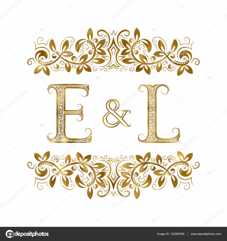 L and v vintage initials logo symbol letters Vector Image