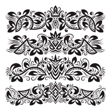 Dekoratif-süsleme elementler tasarlayın. Vintage başlık dekorasyon seti.