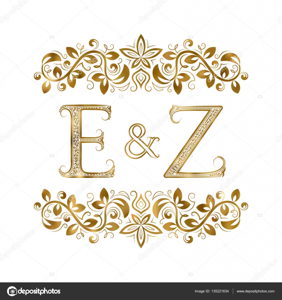 E And Z Vintage Initials Logo Symbol The Letters Are Surrounded By Ornamental Elements Vector Image By C Vectordivider Vector Stock
