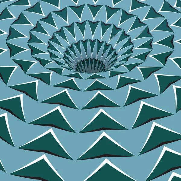 Trou des flèches vertes. Illustration illusion de mouvement optique . — Image vectorielle