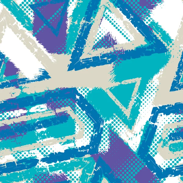 Abstracte grunge naadloze chaotische patroon met penseelstreken. — Stockvector
