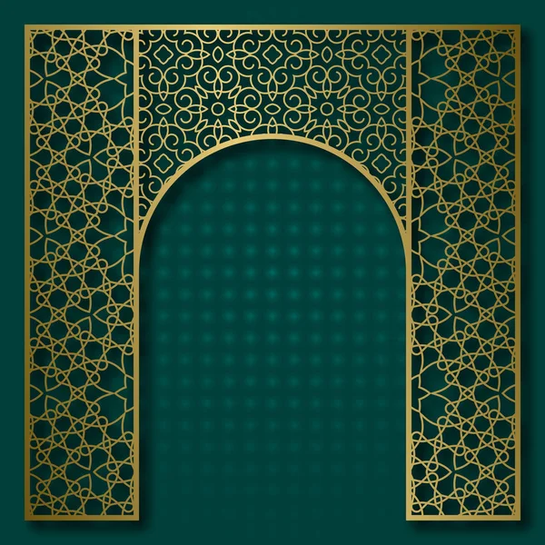 Традиційний фон із золотою арковою рамкою — стоковий вектор