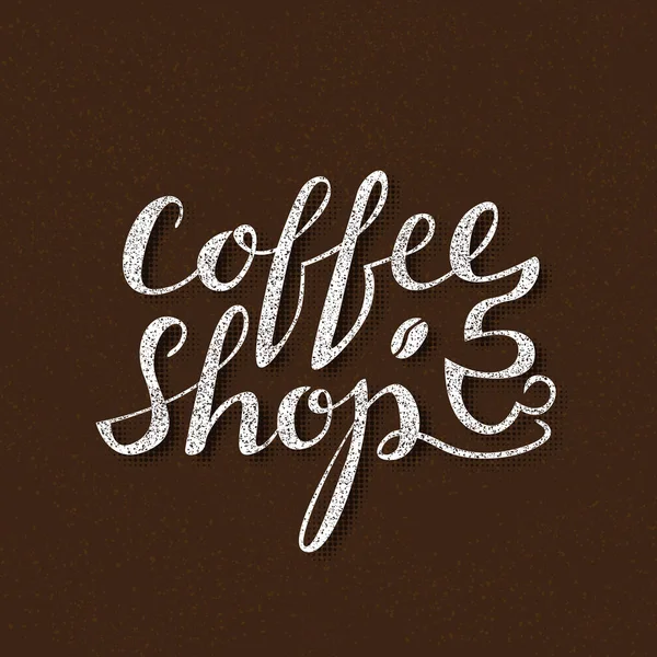 Coffeeshop belettering. Handgeschreven inscriptie voor café uithangbord of poster ontwerp. — Stockvector