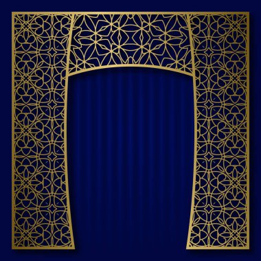 Kare desenli altın ile geleneksel arka plan kemerli