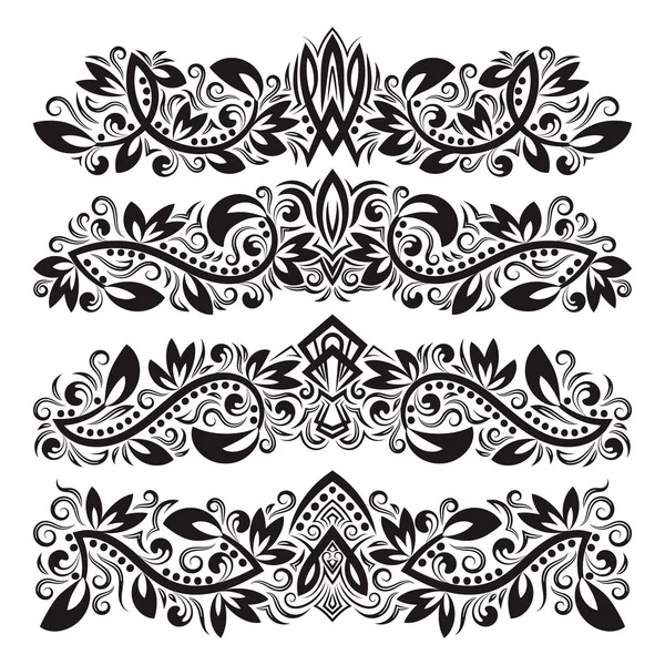 Adornos decorativos adornados. Elementos ornamentales de diseño . — Vector de stock