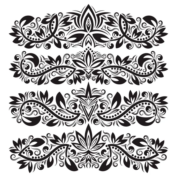 Adornos decorativos adornados. Elementos ornamentales de diseño . — Vector de stock