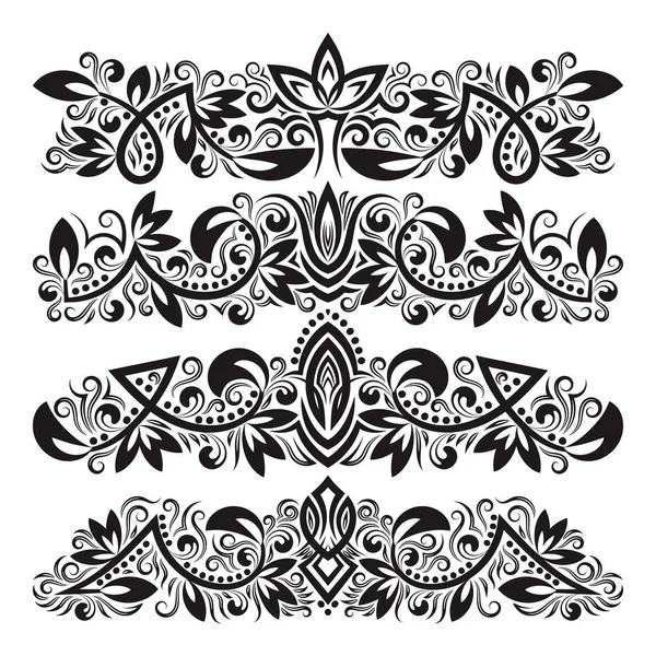 Sierlijke decoratieve ornamenten. Ontwerp decoratieve elementen. — Stockvector